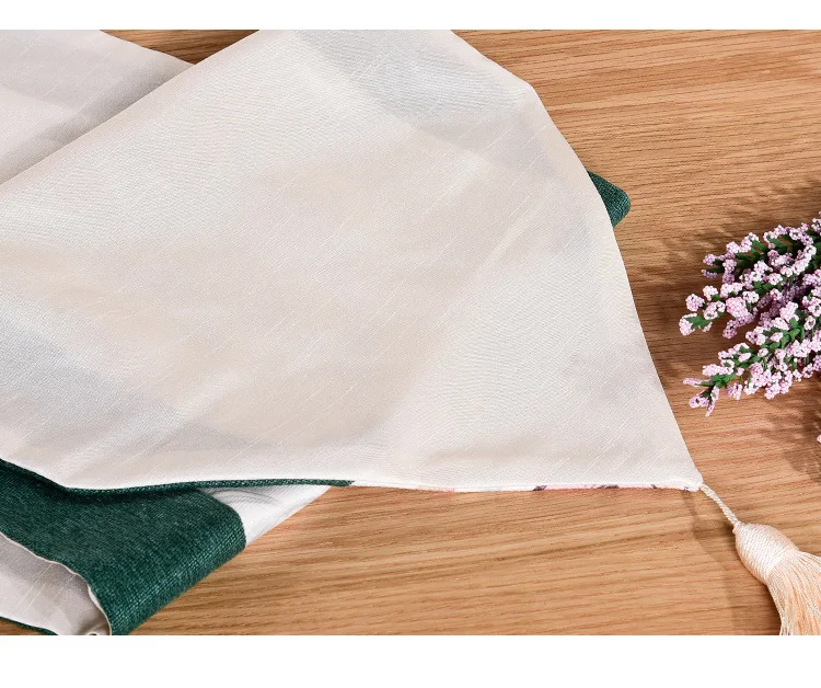 Chinese Classical Red Flower and Bird Printing Table Runner Hotel dining table splicing table flag for wedding party decorations