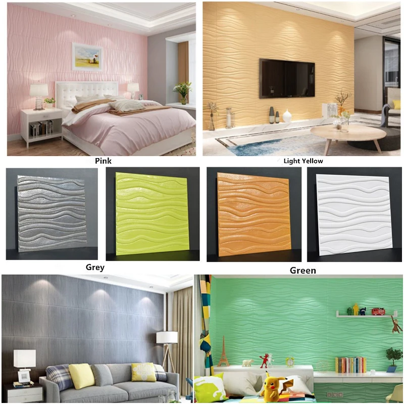 Foam 3D Wallpaper DIY Wall Stickers Wall Decor Embossed Brick Stone Wallpaper Room House 60 X 60CM Poster