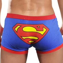 Мужское нижнее белье Низкая посадка хлопок милый мультфильм Супермен трусы боксеры для мужчин Cuecas шорты оптом дешево Горячая Распродажа C72