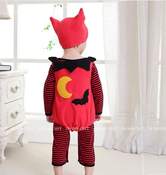 NYAN/костюм для малышей на Хэллоуин комплект одежды из 3 предметов с изображением тыквы, клубники, пчелы шапка+ комбинезон+ боди Одежда для маленьких мальчиков и девочек