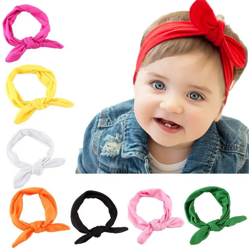 

Baby Kids Girls Rabbit Bow Ear Hairband Headband Turban Knot Head Wraps Elastic Rabbit Ear Hairbands Kids Accessories Wholesale