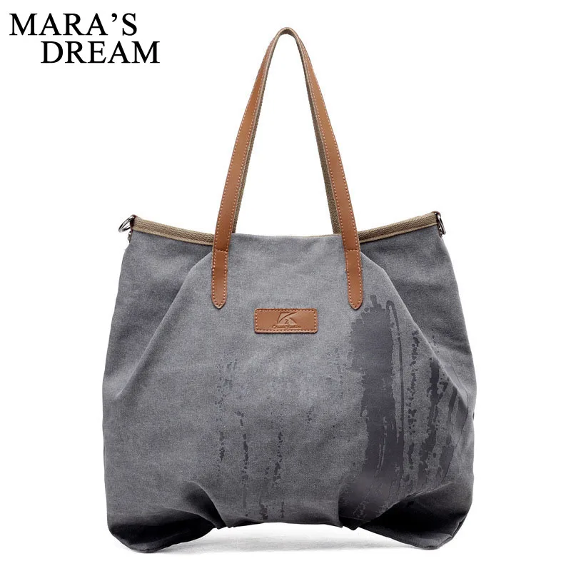 

Mara's Dream 2018 Canvas Women Handbag Casual Large Capacity Hobos Bag Hot Female Totes Bolsas Trapeze Ruched Solid Shoulder Bag