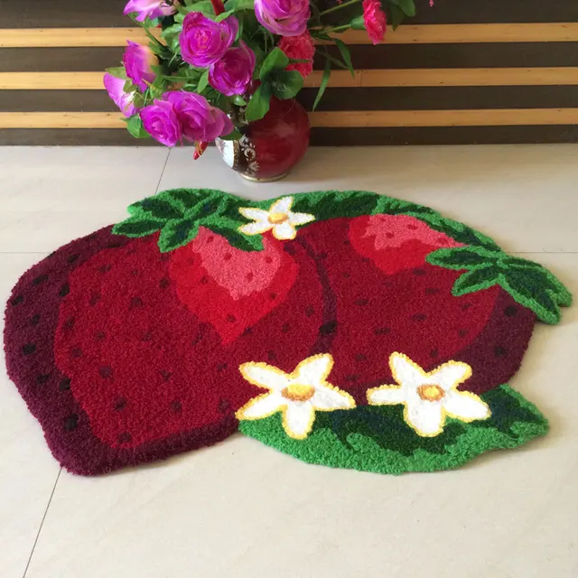 fruit rug fruit kitchen rugs strawberry/apple high quality handmade