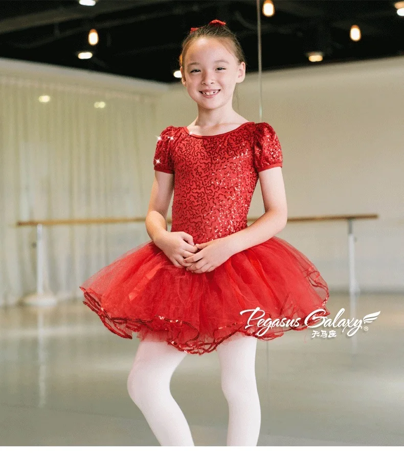 red sequin Ballet Dance Tutu Ballerina Girls Ballet Dancing Dress team