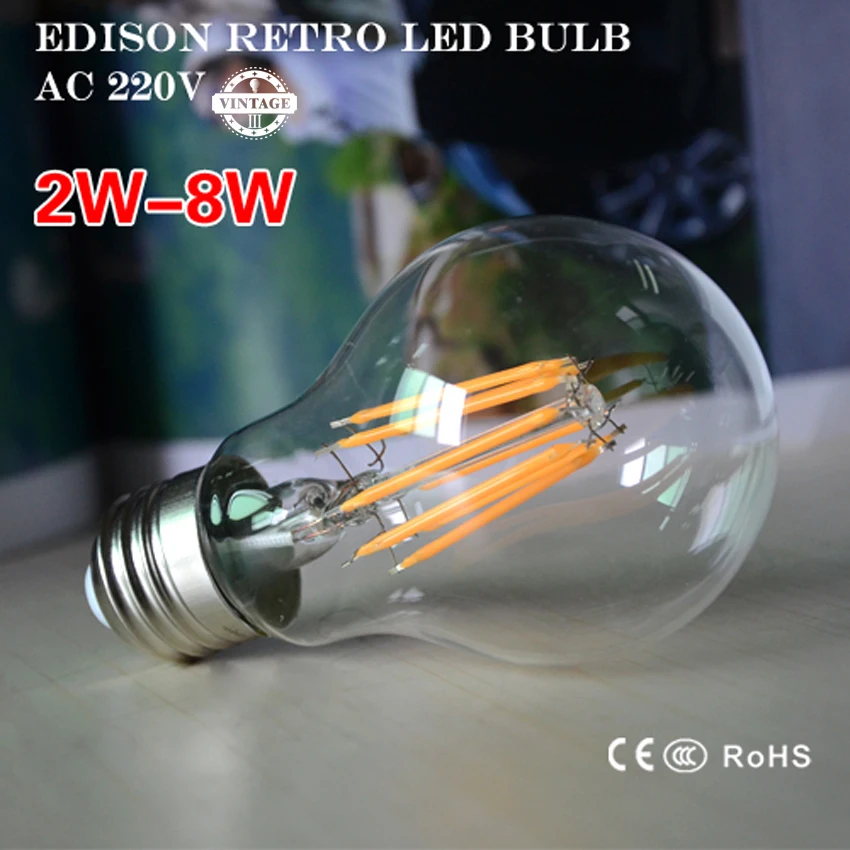 

LightInBox Antique Retro Edison 2700K Ball Bulb lampada led E27 no Dimmable Led Light 2W 4W 6W 8W 220V Filament lamp