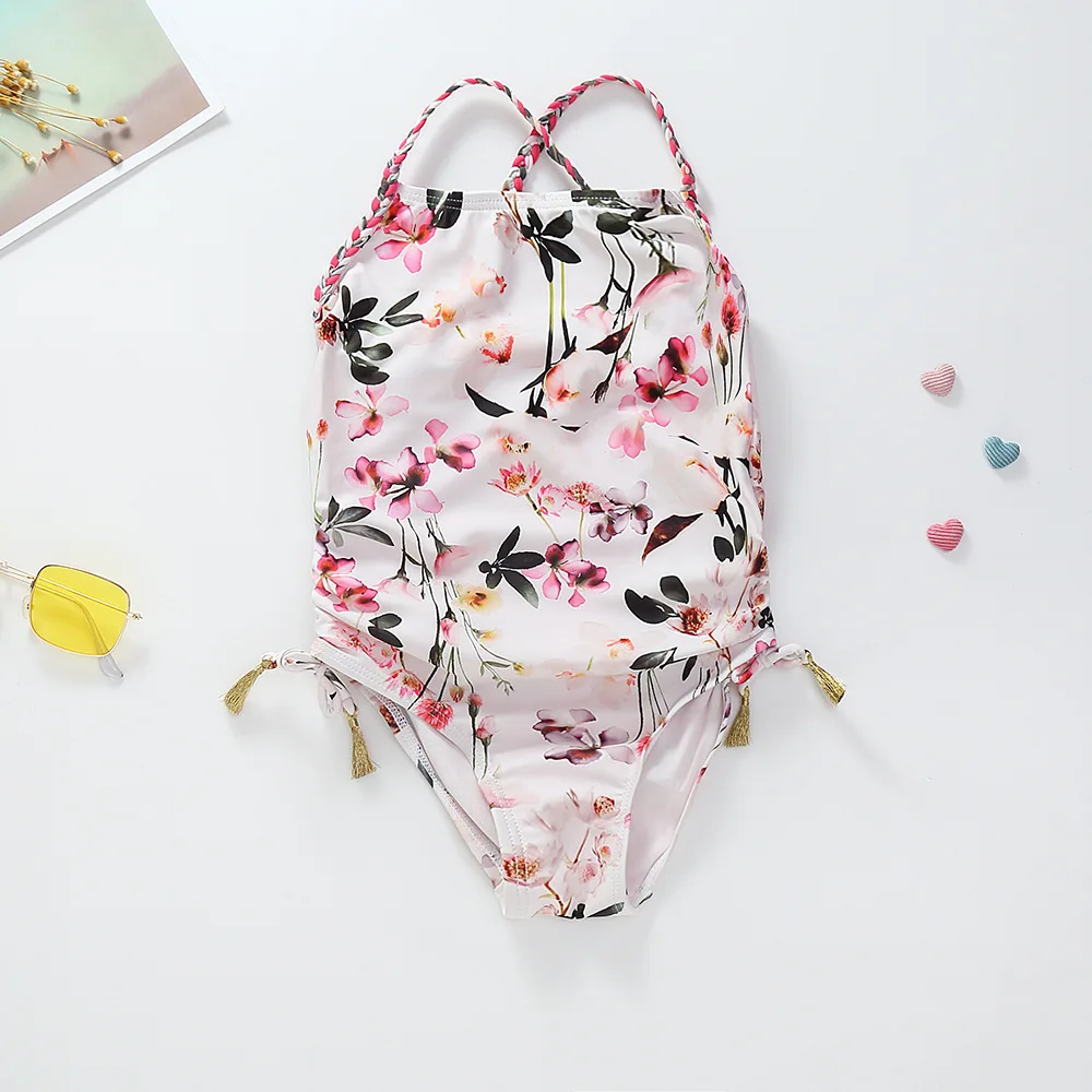

Big Kids Floral Bikinis Swimwear Bodysuits Baby Girls Children Bathing Suits Bowknot Beach Wear Swimsuits New Flower One Piece