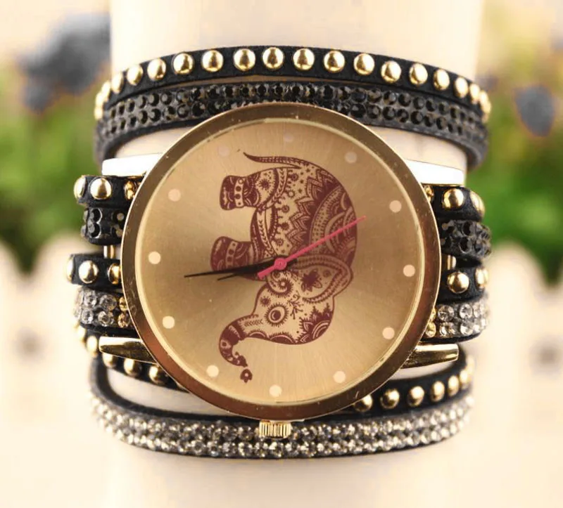 

Velvet Diamond Bracelet Watch Ladies Watches High Elephant Pattern wrist watches for women kevin female watches top brand #7