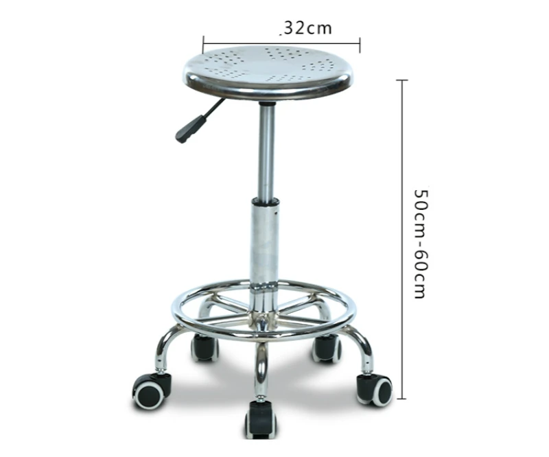 Stainless Steel Bar Chair with Footrest Lifted Haircut and Makeup Stool Meeting Seat Simple Rotated Slidable Factory Staff Stool Stainless Steel Bar Chair with Footrest Lifted Haircut and Makeup Stool Meeting Seat Simple Rotated Slidable Factory Staff Stool