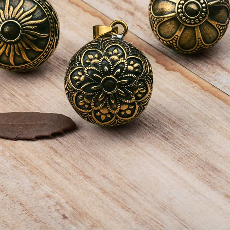Eudora 20 мм медный бронзовый цвет цветок мексиканский колокол Боло с шаром Harmony кулон ожерелье для беременных женщин винтажные ювелирные изделия B331
