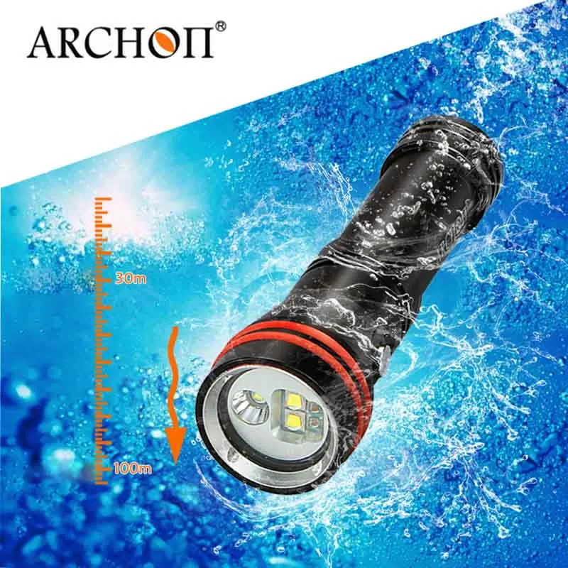 ARCHON D15VP 100 м светильник-вспышка для дайвинга видео Точечный светильник белый красный* Светодиодный 1300 люмен 110/30 градусов 100 м подводный светильник-вспышка