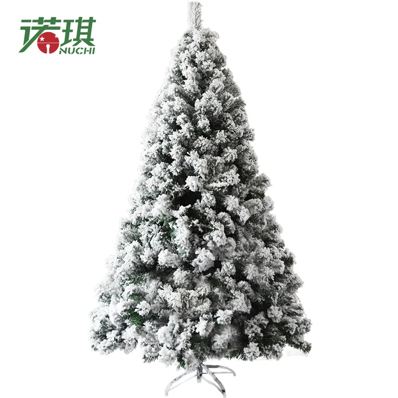 NUCHI 90CM/1.2M/1.5M/1.8M/2.1M/2.4M Artificial Christmas Tree Flocking Christmas Tree Christmas House Home Furnishi