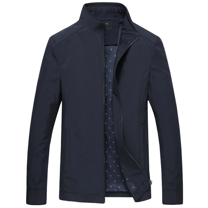 

Business Black Male Windbreaker 2019 New Arrival Mens Jacket and Coats Brand Outerwear Stand Collar Men Varsity Jacket Overcoat