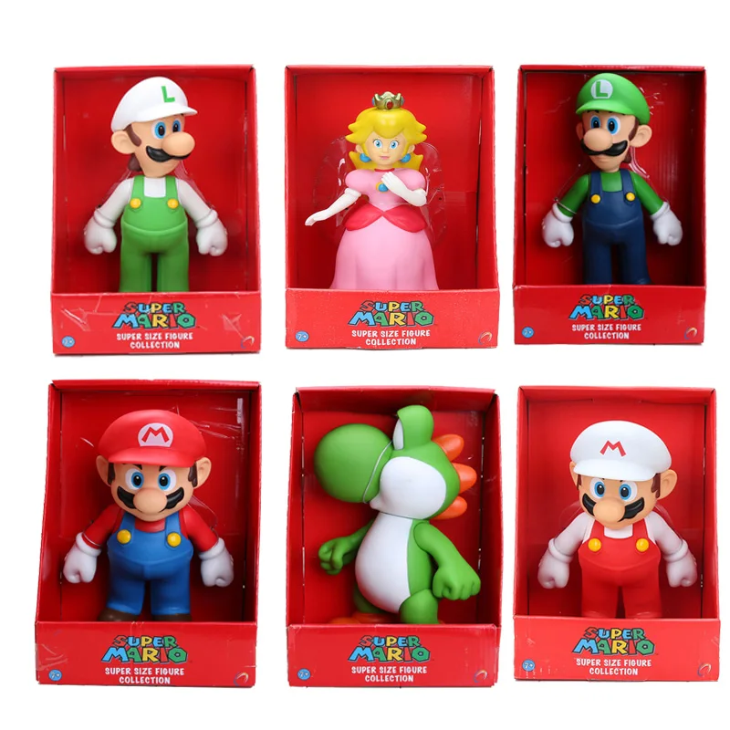 

23cm Super Mario bros Figure Yoshi Peach Princess toad PVC Action Figure Toy Mario Luigi figure toy Doll