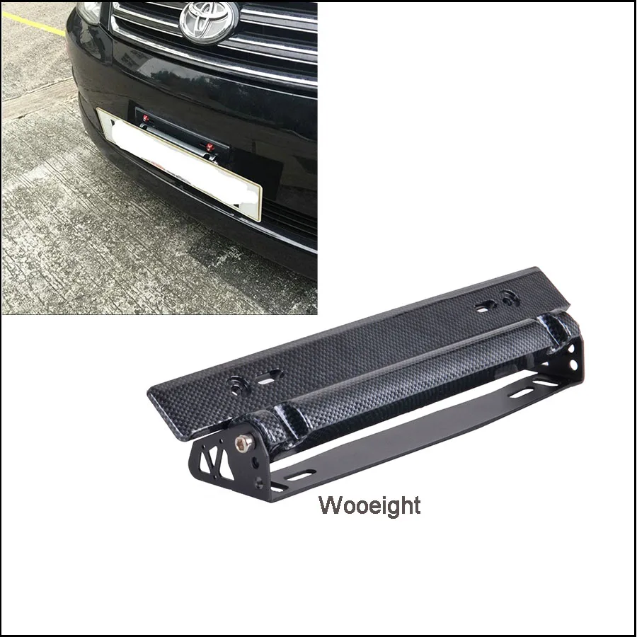 Car Accessories Adjustable Universal American Standard Car carbon Fiber License Plate Bracket Car Modification (2)