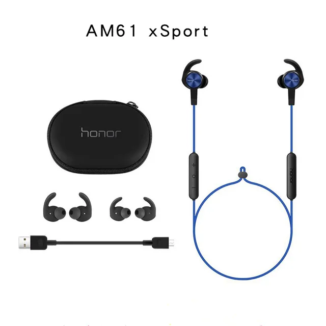 huawei Honor xSport Bluetooth наушники AM61 IPX5 Водонепроницаемый Музыкальный Микрофон управление беспроводная гарнитура для Xiaomi Android IOS - Цвет: Blue