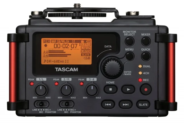 Tascam DR-60DMKII Ручной Цифровой Диктофон профессиональный линейный PCM рекордер микшер DSLR VIDE для DSLR SLR камеры