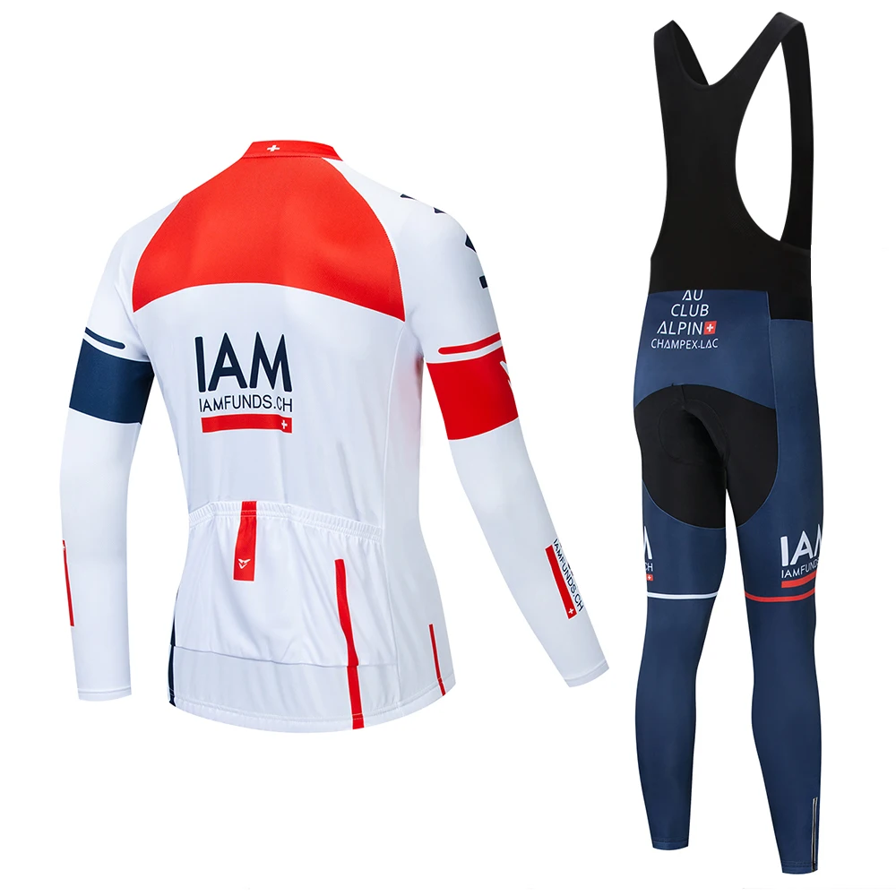 Весна Осень Pro team IAM Велоспорт Джерси мужская с длинным рукавом быстросохнущая тонкая ткань Велоспорт футболка велосипедный трикотаж гель