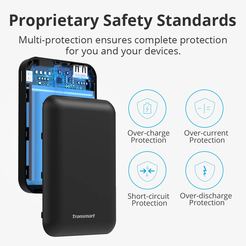 Tronsmart PB10 Mini Power Bank 10000mah Fast Charge External Battery Portable Charger with LED Display for iPhone,Samsung,xiaomi