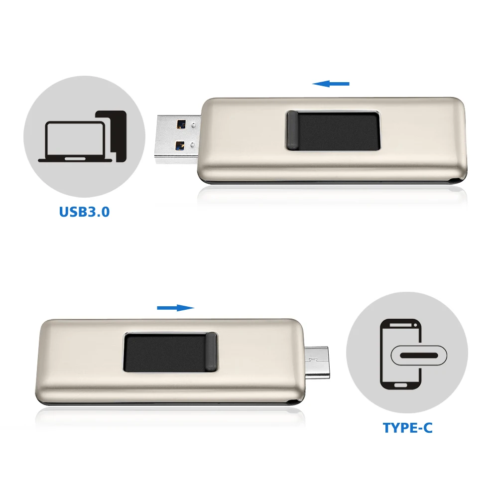 KingDian Новое поступление 64GB 128GB type-C 3,1& USB 3,0& Ultra Dual USB C флеш-накопитель для PC Book Pro смартфона