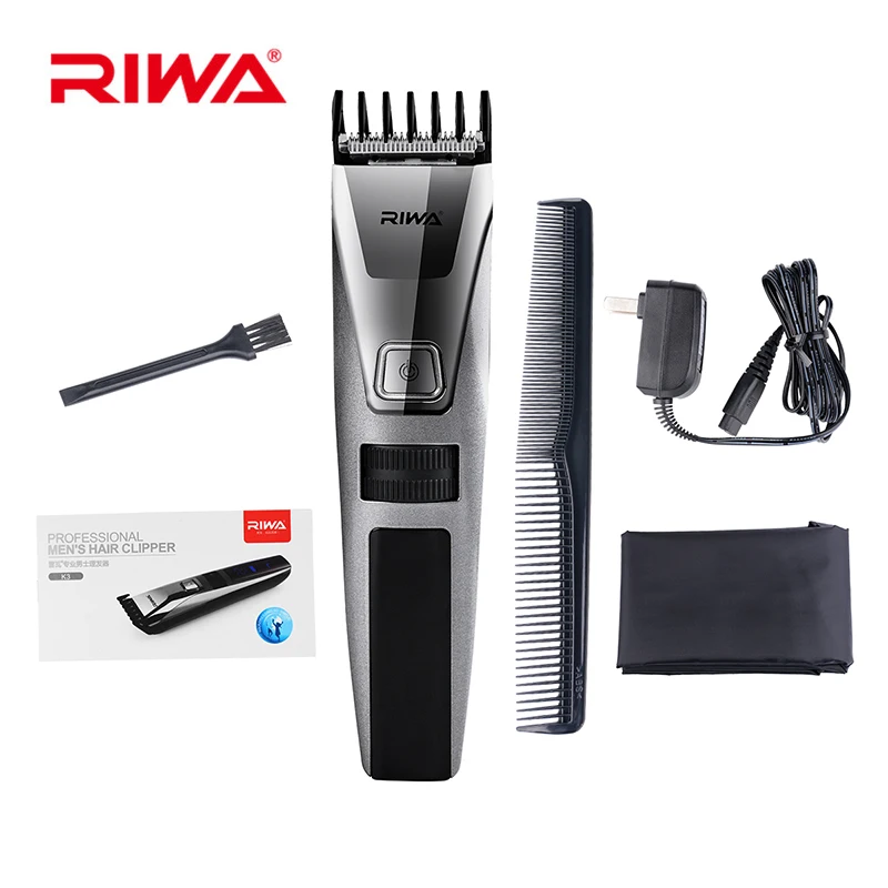 Riwa K3 100-240V Rechargable Hair Clipper Men LCD Dispaly Electric Hair Cutting Nose Ear Trimmer Shaver Machine Cutter Hair