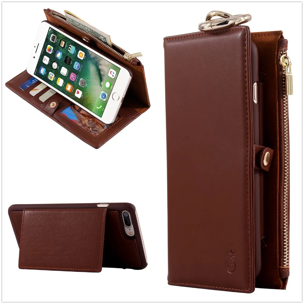 For iPhone 6 6S Plus Cases Genuine Leather Phone Wallet Bag Cover Case For Apple iPhone 6 6S ...