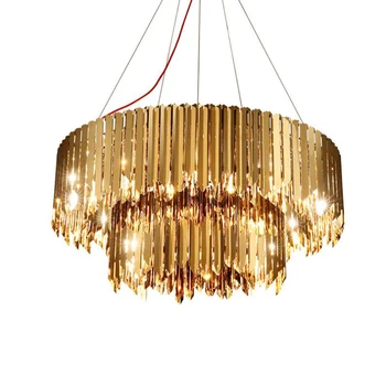 Cheap Jmmxiuz Gold Luxury Stainless Steel Chandelier For Living Room Dining Room Hanging Room AC110-220V Indoor Lighting
