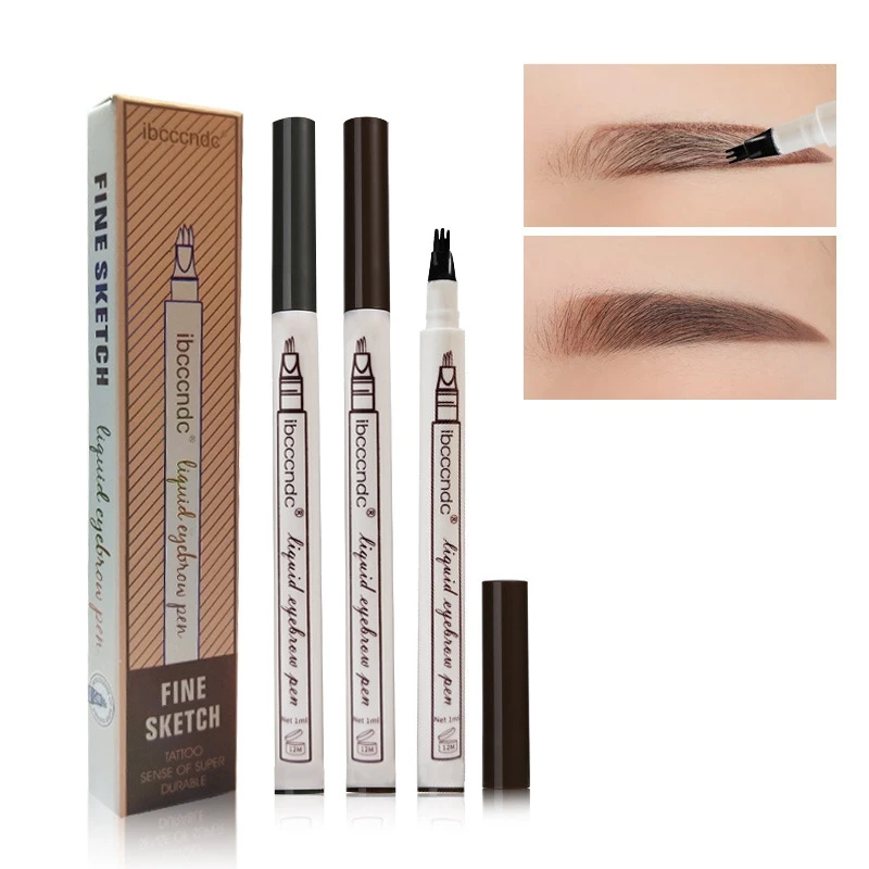 Водонепроницаемый вилка Совет бровей Тату Pen тонкой эскиз Liquid Eye Brow Pencil прочный