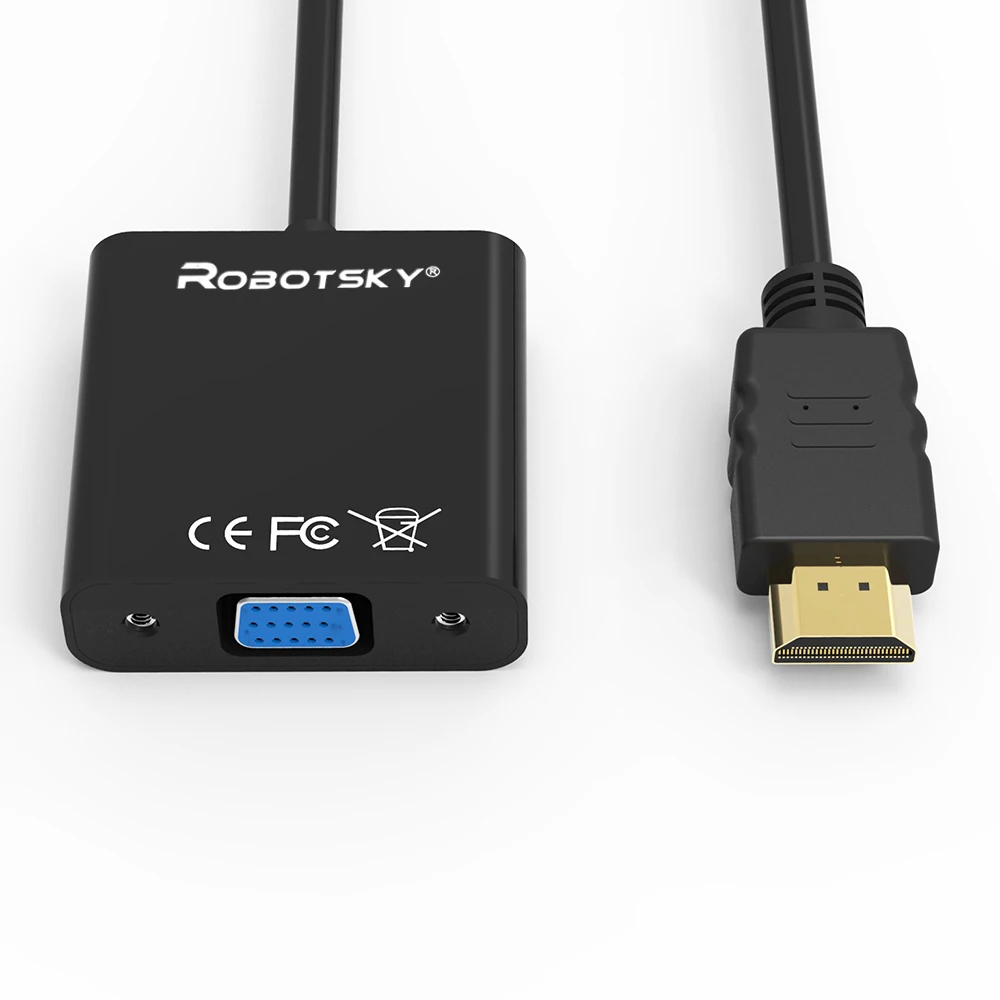 HDMI в VGA кабель HDMI штекер в VGA RGB Женский HDMI в аналоговый VGA видео конвертер кабели адаптер HD 1080P для ПК ноутбука