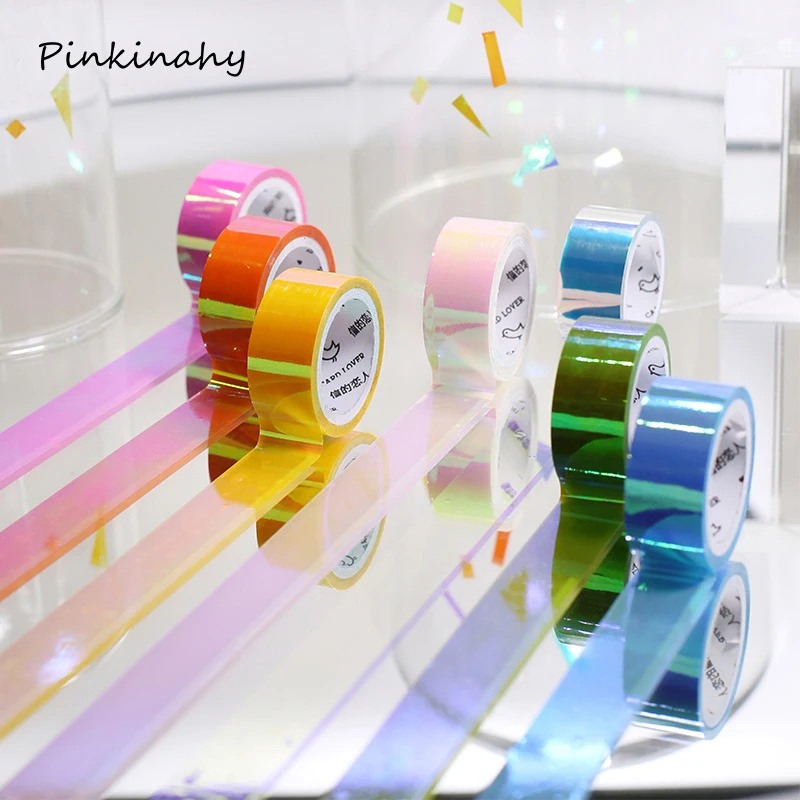 

Rainbow Laser Washi Tape Stationery Scrapbooking Planner Bullet Journal Decorative Adhesive Tapes DIY Masking Tape
