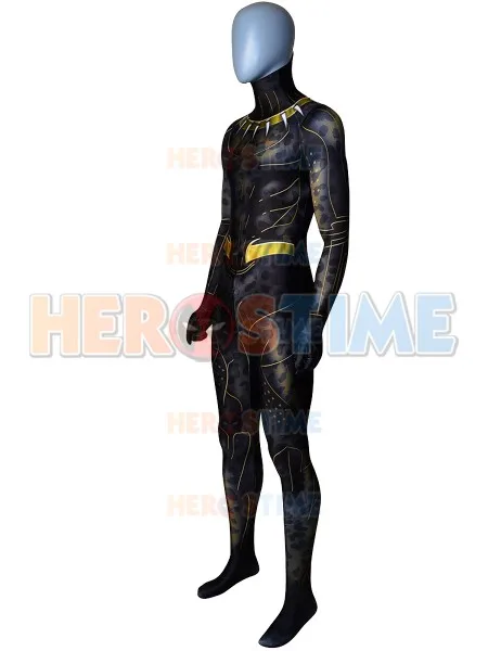 Черная пантера 2018 Killmonger костюм без маски спандекс зентай боди горячая Распродажа