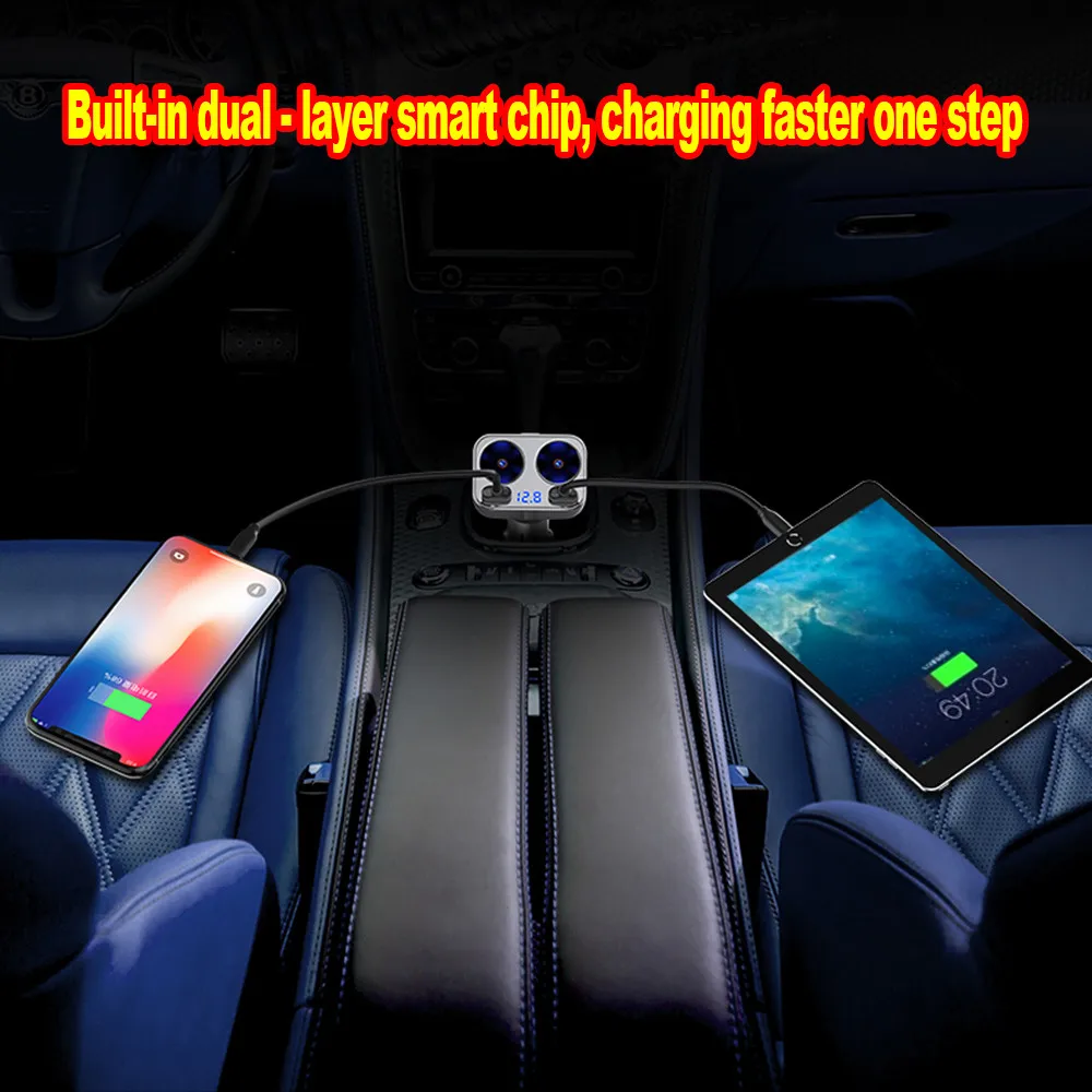 Willtoo Dual USB зарядное устройство 2 Way автомобиля Авто прикуриватели Разъем Splitter адаптер DC 12 В 3.1A Быстрая зарядка для iPhone samsung Планшеты