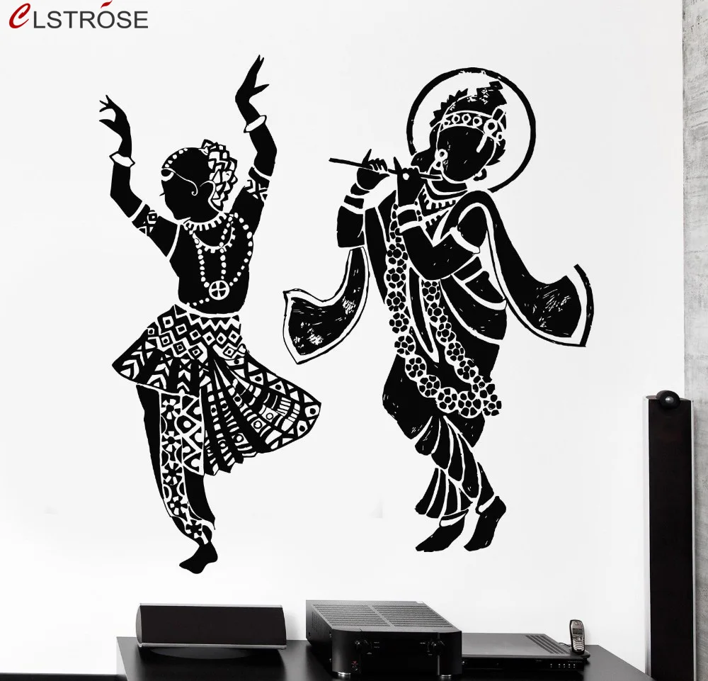 comprar CLSTROSE Barato Indiano Dança Decalque Da Parede Decoração Da Casa Elefante Ganesh Hinduísmo Budismo Buda India Buddha Om Yoga Adesivos de Parede