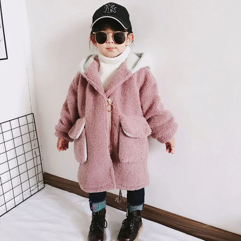 

Mihkalev Fashion kids jackets for girls hoodies overcoat 2018 baby girl winter coat for children warm fleece Windbreaker costume