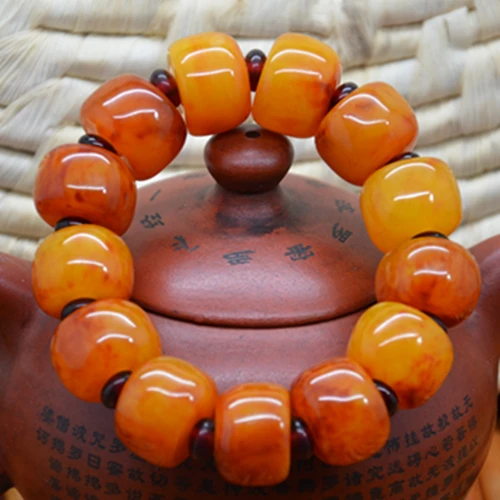 

Free shipping Baltic old beeswax drums pearl ambers bracelets collocation Succinum spacer hand
