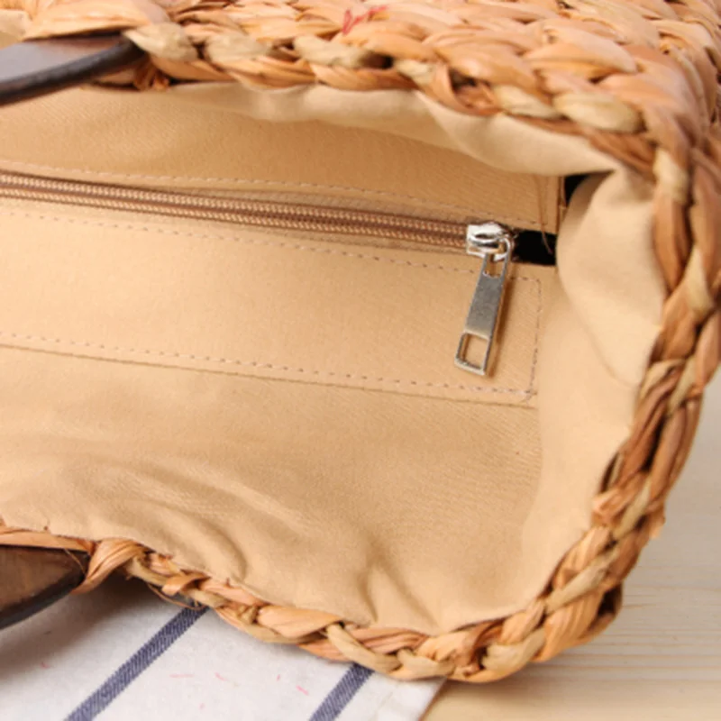 Women Vintage Rattan Handbag Female Bohemian Summer Beach Straw Bags Lady Simple Weave Bag Handmade Casual Large Tote SS0398 (13)
