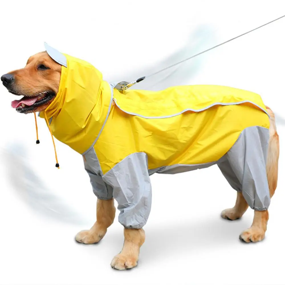 

Big dog raincoat four-legged waterproof large dog raincoat all inclusive medium dog poncho