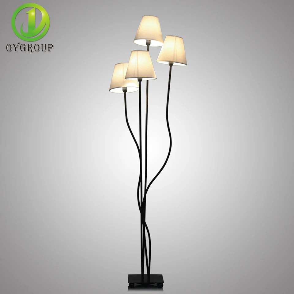 

4 Heads Fashion Floor Lamp with Beige Lampshade Contemporary Stylish Elegance Floor lighting for Foyer Bedroom Hotel Office