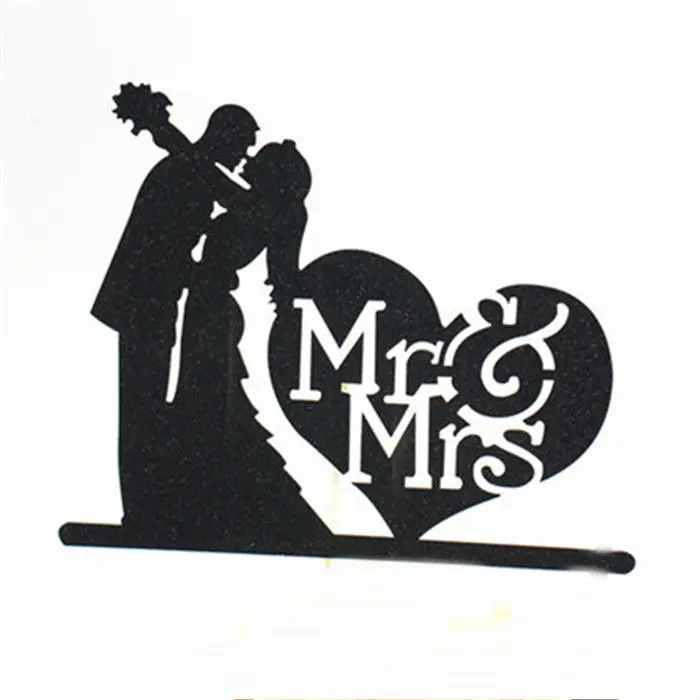 H83 Cake Topper Топпер для торта жениха и невесты свадебные украшения Mr Mrs Топпер для торта Золотой Топпер для кекса вечерние сувениры Топпер для свадебного торта - Color: H83 Cake Topper
