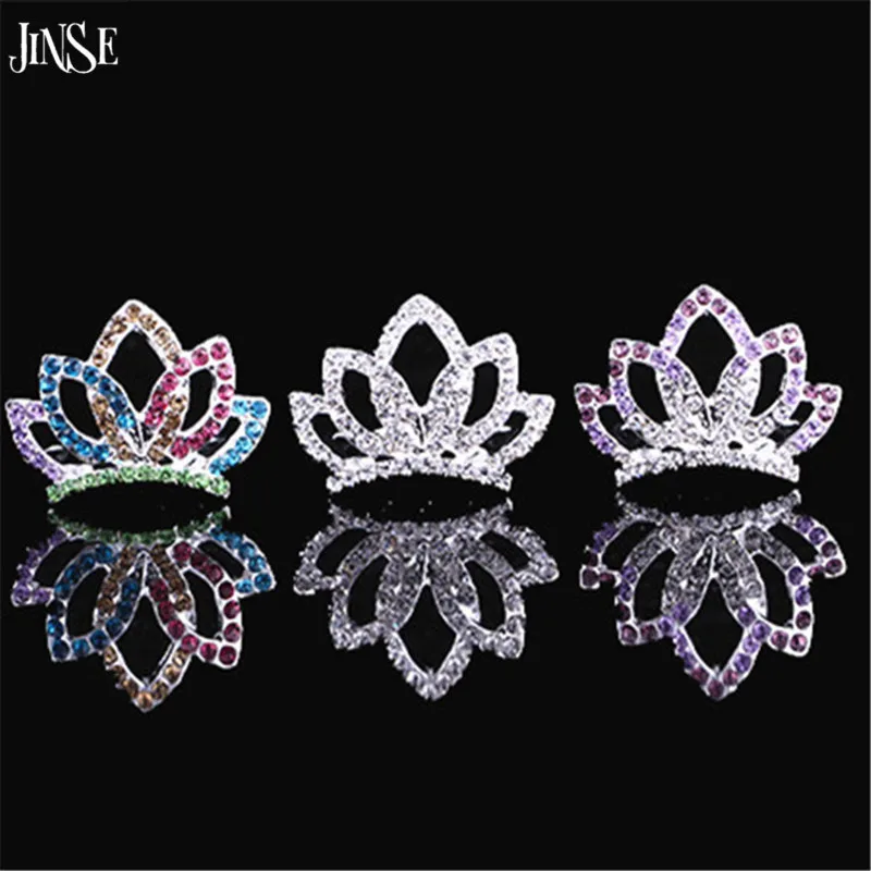 JINSE великолепные мини Стразы со стразами, свадебная корона принцессы, гребень для волос, тиара, Бальные, вечерние, свадебные CR012