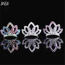 JINSE великолепные мини Стразы со стразами, свадебная корона принцессы, гребень для волос, тиара, Бальные, вечерние, свадебные CR012