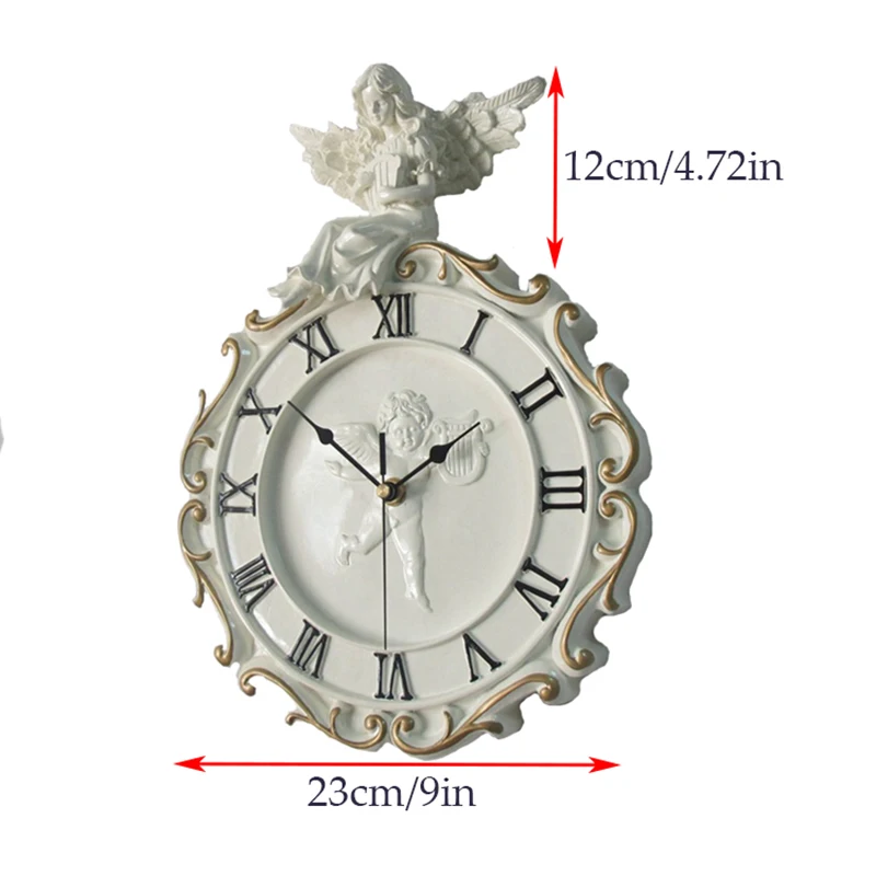 Европейский ангел декоративные настенные часы Тихая комната отель настенные часы Ретро Личность Сельский искусство домашний декор Античный стиль часы