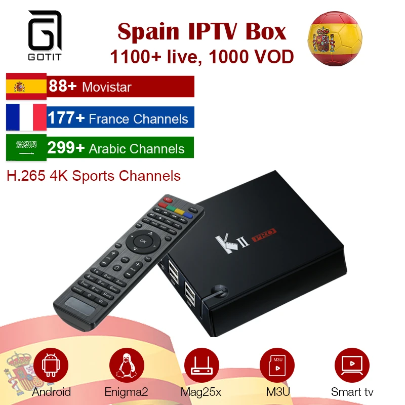 Buy Kii Pro Spain Android Tv Box Satellite receiver K2 DVB S2 DVB T2 Receptor