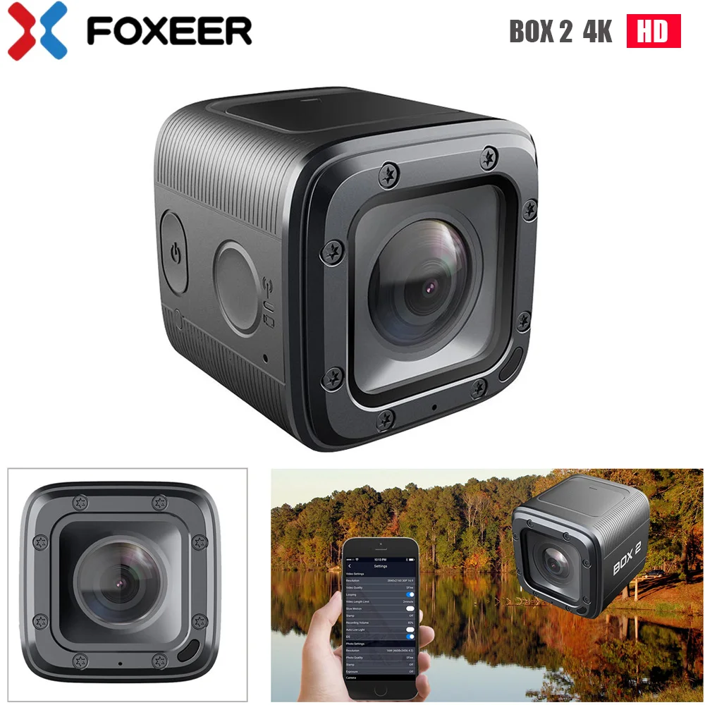 

Foxeer BOX 2 4K HD Action FPV Camera SuperVison HD 155 Degree ND Filter APP Micro HDMI Fast Charge Type-c(Must U3 Card)