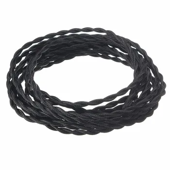 

2x0.75 Vintage Electrical rope Wire Twisted Cable Retro Braided Fabric Wire DIY led pendant lamp wire vintage lamp cord