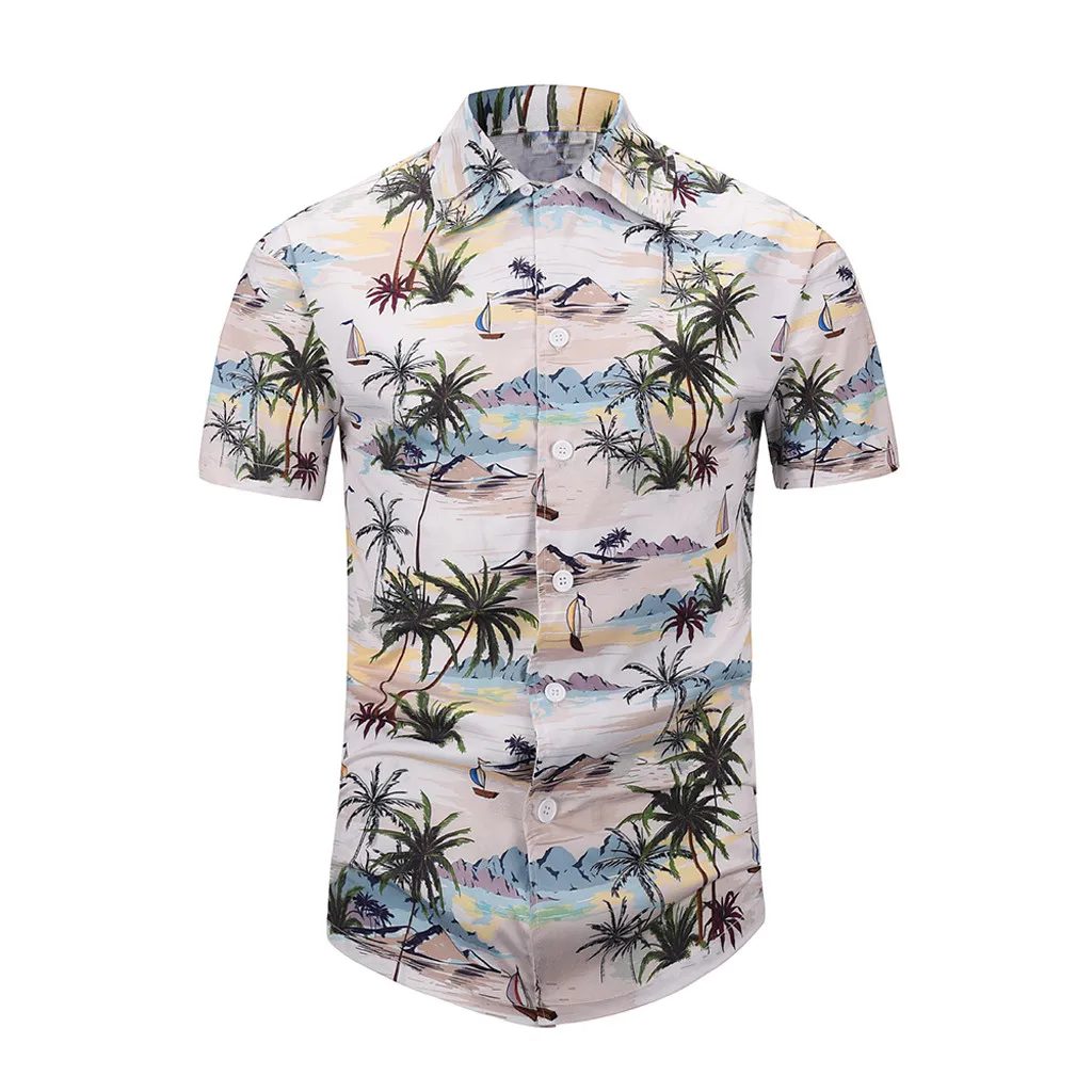 

Men's 3D New Summer Stripe Printed Shirt Fashion Blouse Print Beach Arrival Men's Shirt Printed Cotton Short-Sleeved 7.12