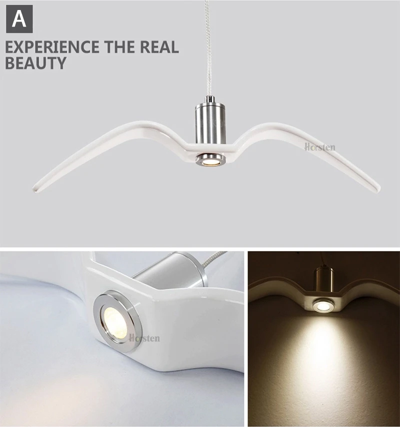 Horsten Nordic Modern Creative Sea Gull Pendant Lights Personality Seagull Pendant Lamp For Bedroom Dining Room Bar Restaurant (12)