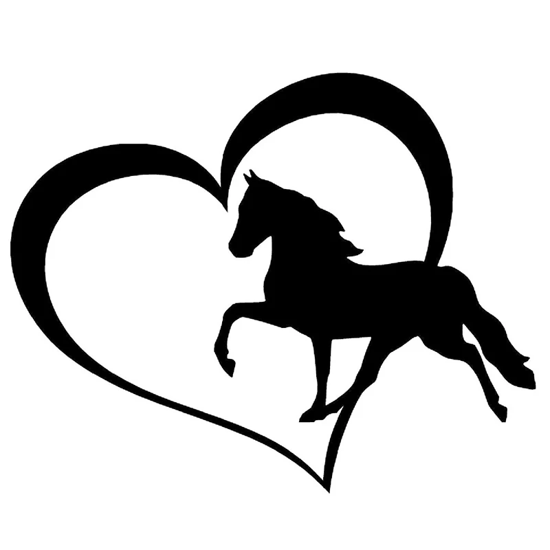 HORSE HEART Vinyl Decal Sticker Car Window Bumper Wall Macbook Love Symbol Pony 