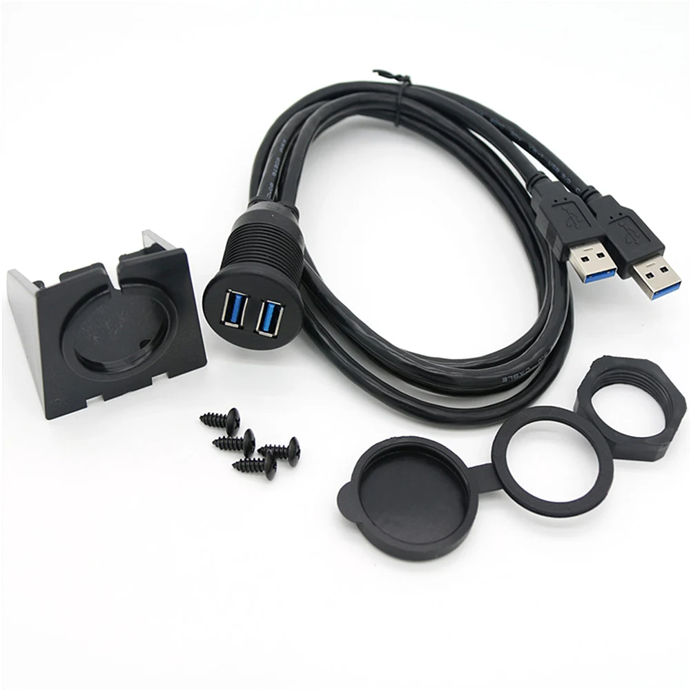 Водостойкий флеш USB 3,0 порт мужчины к женскому удлинительному кабелю крепление Dual USB адаптер док-станции для автомобиля мотоцикла