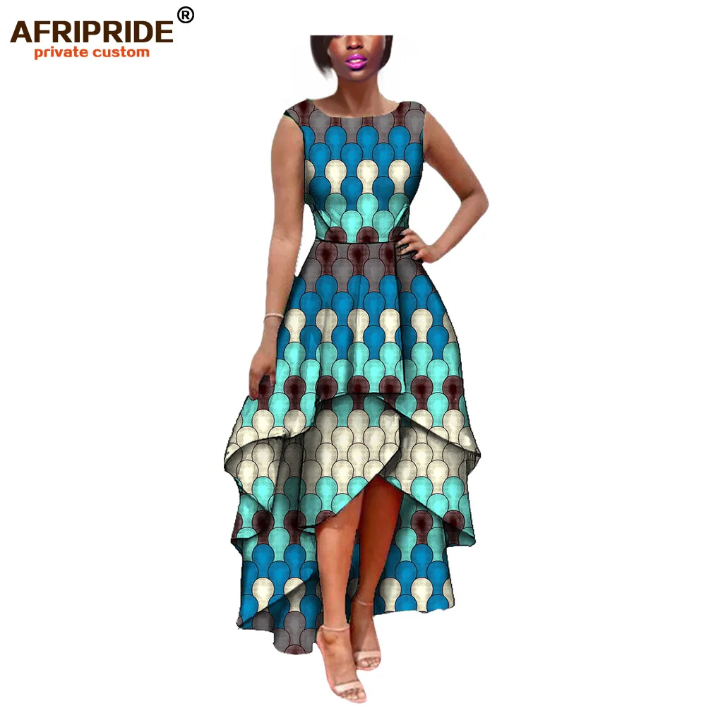 Горячая Распродажа, Африканское платье для женщин AFRIPRIDE, индивидуальное Плиссированное вечернее платье без рукавов, чистый вощеный хлопок, A722582