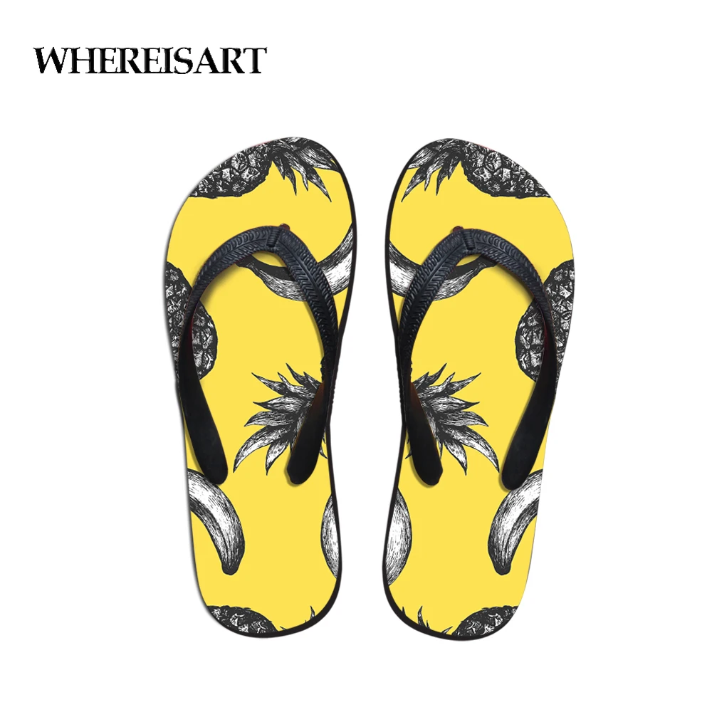 

WHEREISART Summer Women Shoes Flip Flops Shoes Sandals Slipper Indoor & Outdoor Fashion Beach Pineapple Flip-flops Sandals Shoes